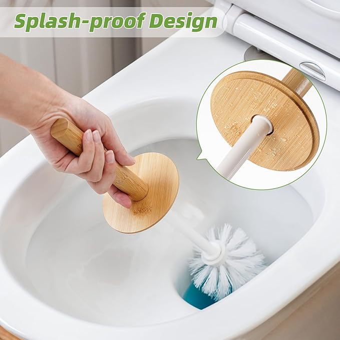 SUBEKYU Toilet Brush, Toilet Bowl Brush and Holder Set, Bathroom Toilet Bowl Cleaner Scrub Brush Set Scrubber for Deep Cleaning, White