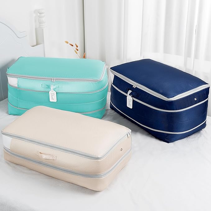 Comforter Storage Bag - Large Capacity Bedding Storage Bags Ultra Space Saving Self Compression Organizer