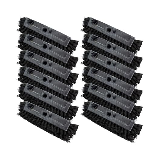 SPARTA Multi-Level Tile Scrub Brush 12" Wide Brush Head, Heavy-Duty Tile Cleaning Brush with End Bristles for Commercial Tiles, Tubs and Floor, Plastic, 12 Inches, Black, (Pack of 12)