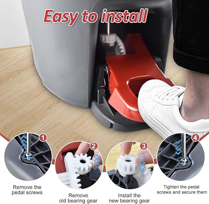 Mop Heads Replacements,Scrubber Head,Base and Pedal Bearing Replacement Combo Set for O-Cedar EasyWring 1-Tank System,Microfiber Mop Replace Head and Scrub Brush for Multi Surface Floor