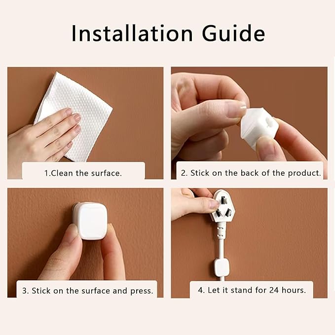 IFNOW 12 Pack Magnetic Cable Clips Cord Organizer White Self Adhesive Cord Holder Under Desk Cable Management for Home,Office,Car,Desk,Nightstand