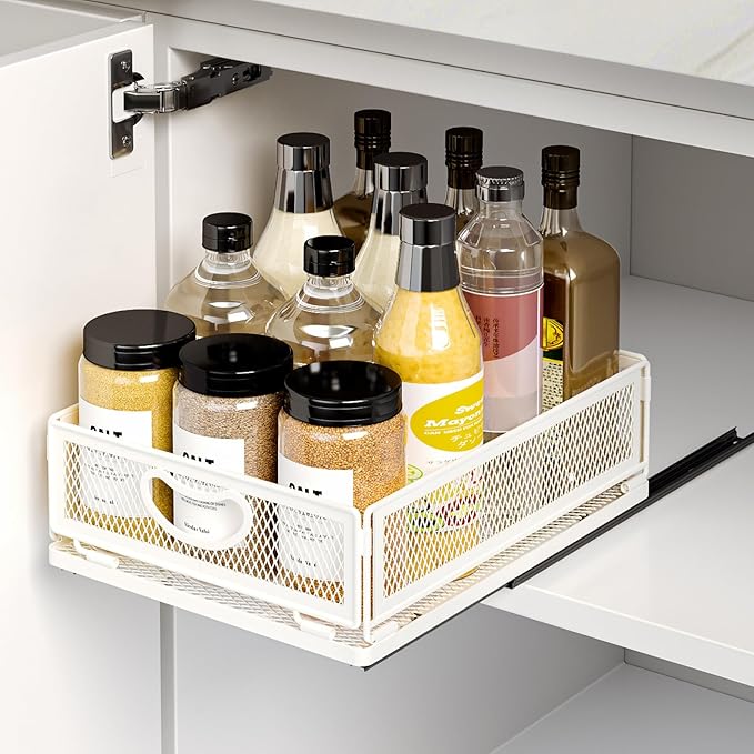 Pull Out Cabinet Organizer, 9.6" W x 11.8" D x 3.9" H