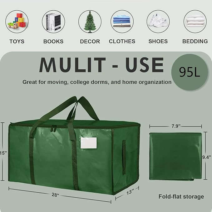 12 Pack-Extra Large Heavy Duty Moving Bags, Olive green