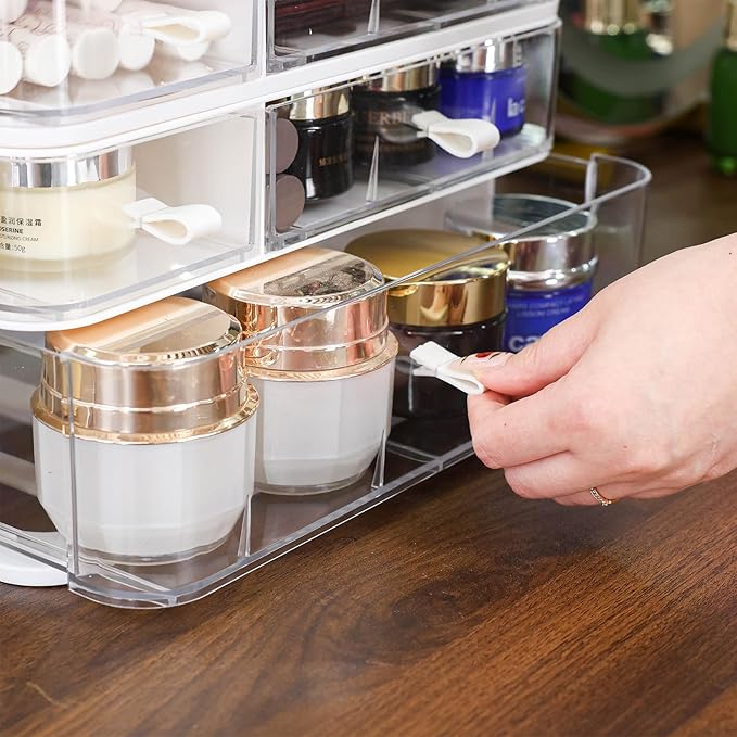 Makeup Organizer for Vanity, White