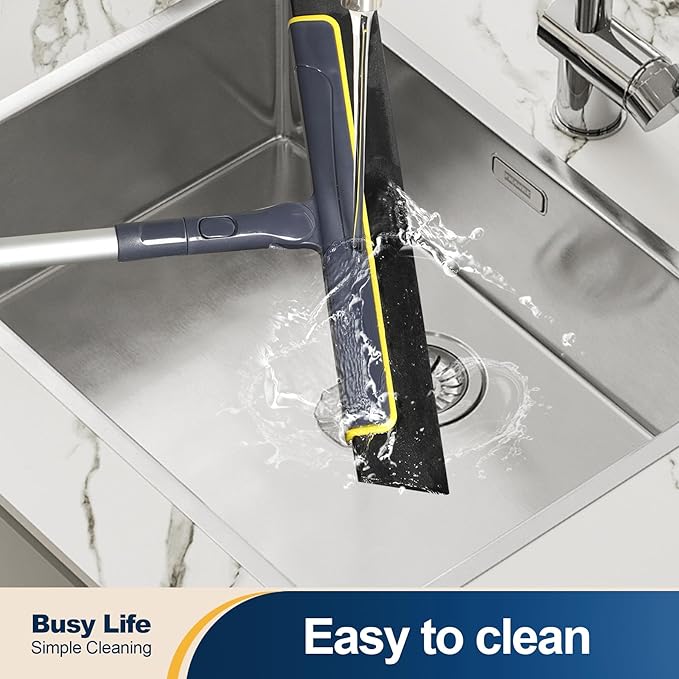 Yocada Floor Squeegee - 6.5ft, EVA Blade - Tile, Pet Hair, Marble Cleaning