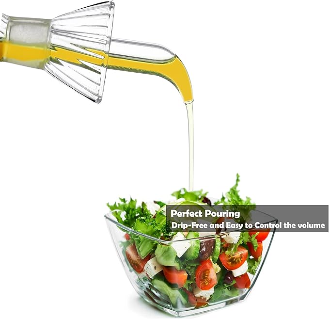 HAIZEEN 9 oz/250 ml Glass All-Purpose Cruet, Glass Oil Decanter and Cruet for Kitchen and BBQ oil dispenser bottle for kitchen Cooking Oil Dispenser Oil Bottle