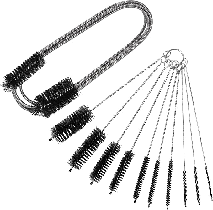 11 Pcs Drain Brush Set - 79" Tube & Straw Cleaners for Kitchen Sink