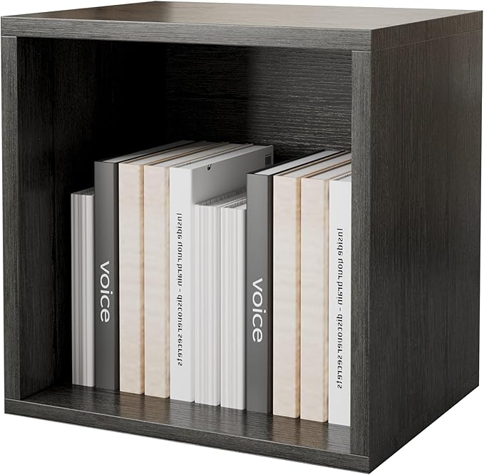 FUSUNBAO Magic DIY Cube Storage Organizer Stackable Cubes for Home Books Clothes Toy-Modular Cubby Storage System-Office Cubical-Bookcase Closet(French Oak,General Cube)