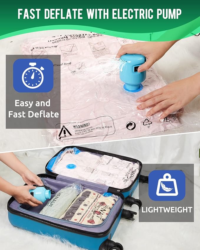 Vacuum Storage Bags with Electric Pump, Travel