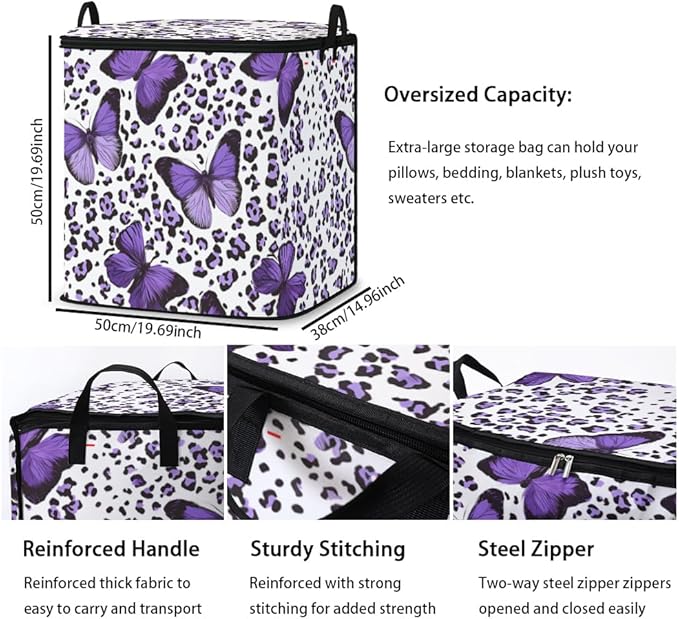 2pcs closet organizers and storage under bed,clothing blanket sweater sheet bedding comforter duvet quilt pillow toy storage bags with lids