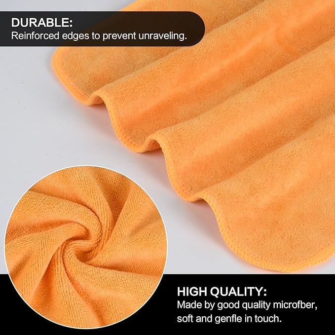 SINLAND Microfiber Facial Cloths Fast Drying Washcloth 12inch x 12inch Absorbent Face Wash Cloth Soft Makeup Remover Cloths
