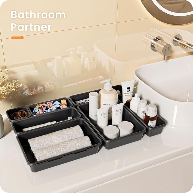 【Military Grade】A-LuGei Drawer Organizer,【𝟱𝗦𝗶𝘇𝗲】Makeup organizer,【Holds 177 Items】Bathroom Organizers and Storage,Organization and Storage