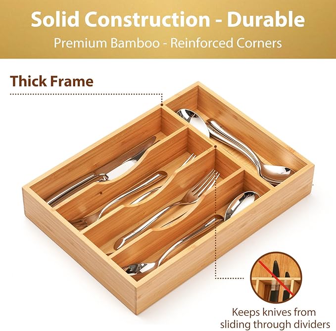 Bamboo Kitchen Drawer Organizer