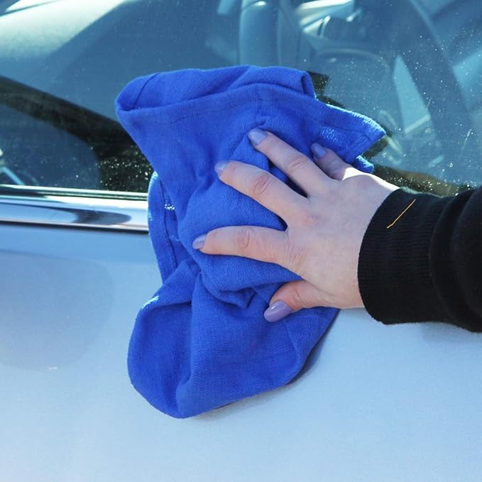Arkwright Microfiber Huck Towels, Pack of 12, Lint Free Surgical Cleaning Cloths for Glass, Windows, Auto Detailing and Professional Use, 16 x 26 in, Blue