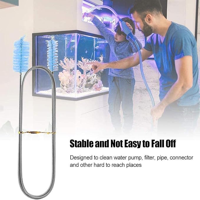 Flexible Straw Drain Brush Line Cleaner - 5 Ft Long Nylon Cleaner Double Ended Elastic Hose Pipe and 3 Pcs 10 Inch Straw Cleaning Brush for Tumbler