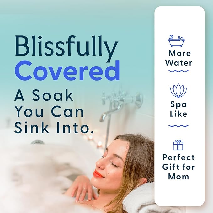SlipX Solutions Bottomless Bath, Essential Overflow Drain Cover for Bathtub, Best Bath Accessories for Women