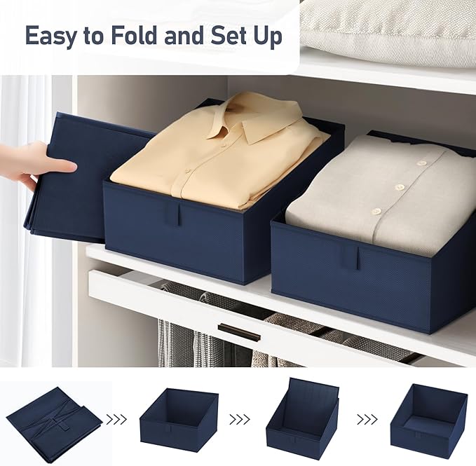 Closet Storage Bins 8 Pack, Fabric Trapezoid Organizer Bin