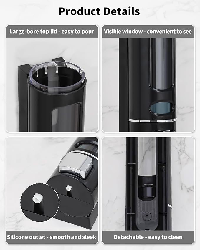 Shampoo and Conditioner Dispenser - 1200ML Wall-Mounted Shower Shampoo Dispenser 3 Chamber No Drill Body Wash Soap Dispenser for Shower, Bathroom, Hotel
