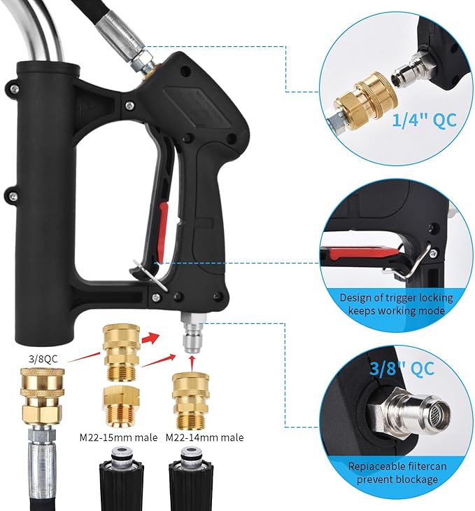 24 FT Gutter Cleaning Tools from The Ground - Telescoping Pressure Washer Wand - Gutter Cleaner Attachment with Power Washer Extension Wands