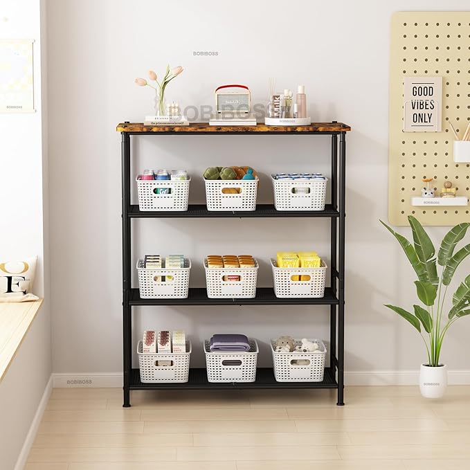 White Plastic Storage Baskets with Lids 10 Pack Stackable Storage Bins