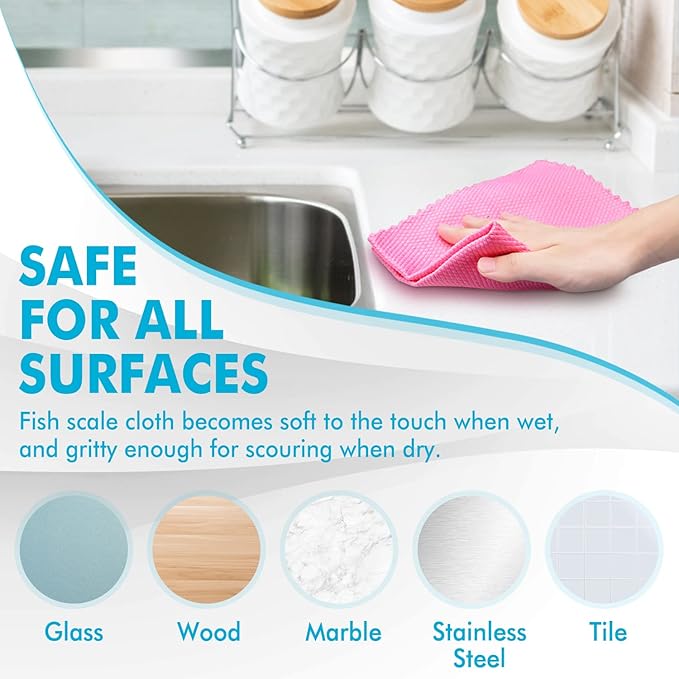 Streak Free Window Cleaning Cloth Miracle Microfiber Cloths for Glass,Kitchen,Counter,Mirror Lint Free Dish Drying Cloths Glass Polishing Rag