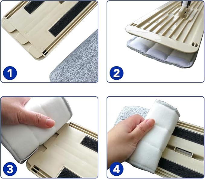 Microfiber Cleaning Pads: 10 Pack 13" X 4.9" Washable for Floor Cleaning Compatible with Tethys & Most 13 Inch Flat Mops - Replacement for Mop Bucket Set