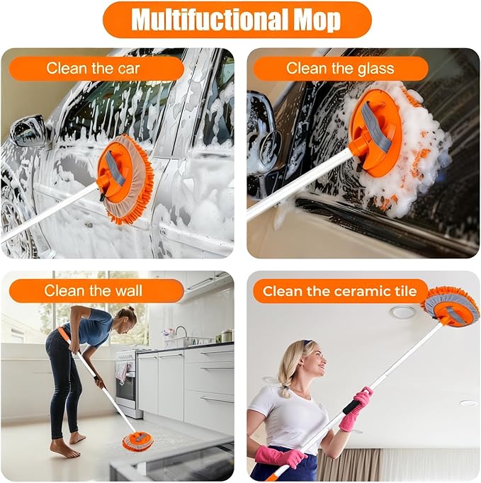 62" Car Wash Brush with Long Handle Car Cleaning Brush Kit Car Cleaning Supplies Kit Car Washing Duster Tools Accessories