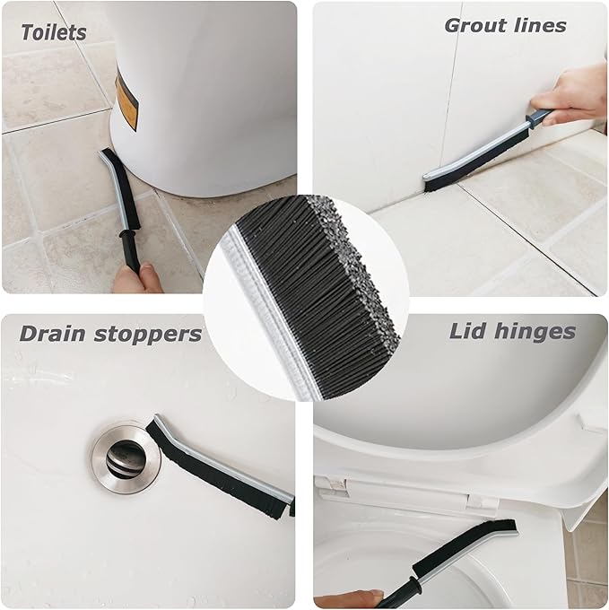5PCS Hard Bristle Crevice Cleaning Brush, Multifunctional Crevice Cleaning Tool, Gap Cleaning Brush, Crevices Cleaning Brushes for Tight Narrow Spaces, Grout Lines, Sink, Toilet, Household Use