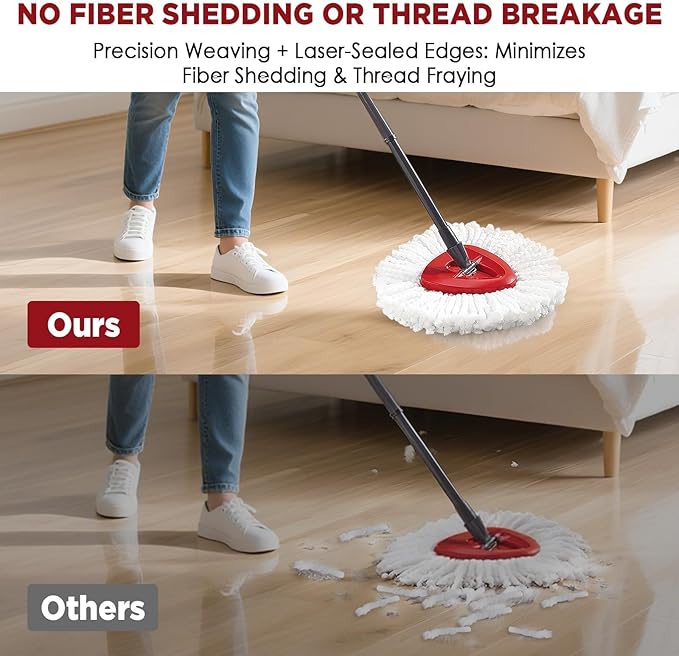 Mop Head Replacement for O-Cedar Easy Wring 1-Tank System，Exovyn Spin Mophead Replacements，Microfiber 15 Pack 360° Swivel Mop Refills，Deep Clean,Easy Cleaning，Machine Washable and Easy to Replace