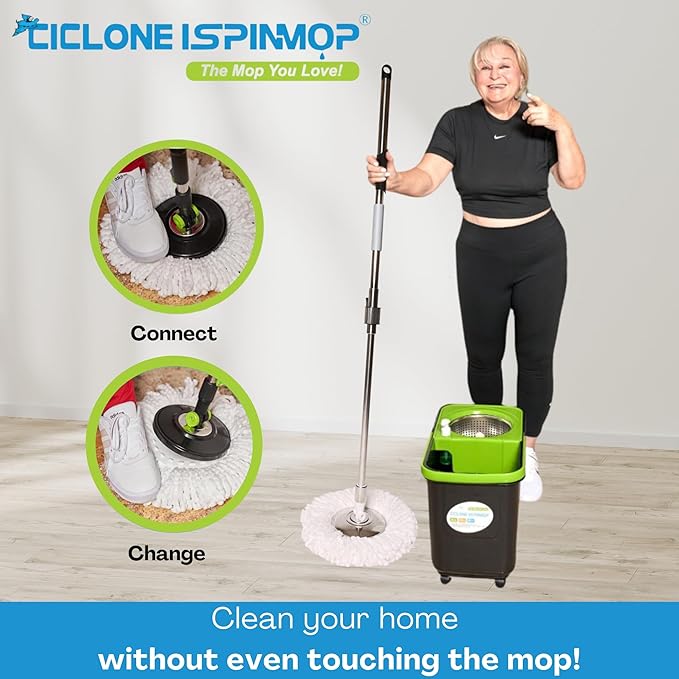 Stainless Steel Mop Handle 37" to 53" Long - Heavy Duty Spin Mop Replacement Stick - Commercial & Industrial Use Suitable for Home, Office, Hospitals, Hotels for Floor Cleaning