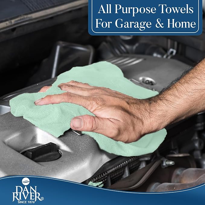 DAN RIVER Microfiber Cleaning Cloth Roll - 30 Pack, 12x12 Inch Reusable Tear Away Lint-Free Cloths for Kitchen, Car and Home -Streak-Free Towels for Dusting, Glass, Electronics & Dish Cleaning (Green)