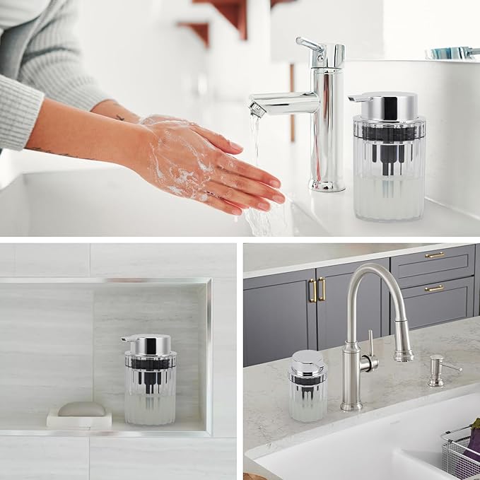 Segbeauty Clear Foaming Soap Dispenser, 2 Pack 10.1oz Refillable Plastic Hand Soap Lotion Dispenser Set, 300ml Bathroom Soap Dispenser Wide Mouth Foaming Pump Bottle Foam Soap Dispenser for Kitchen