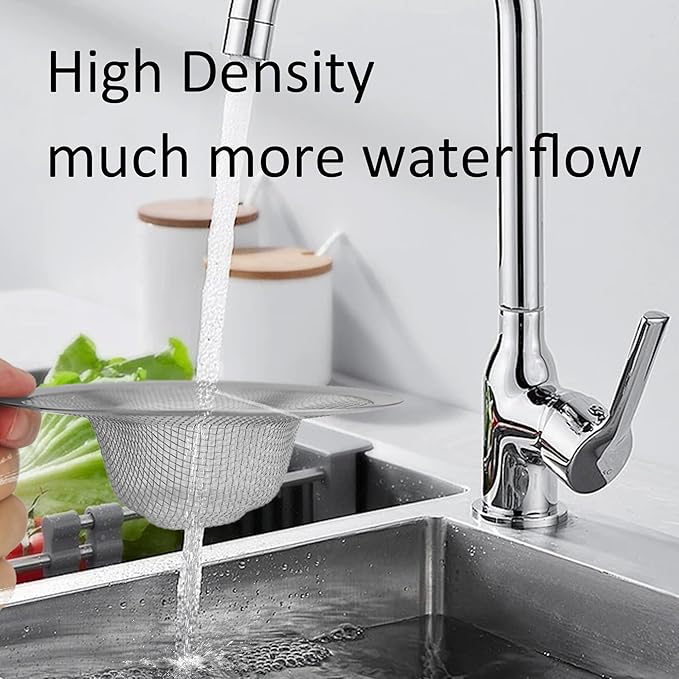 2PCS 4.4" Sink Strainer, Stainless Steel Mesh Kitchen Drain Filter, Round Basket Drain Catcher for Bathroom, Bathtub, Wash Basin, Floor Drain
