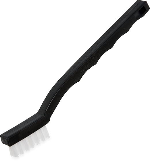 Carlisle FoodService Products Flo-Pac Maintenance Brush, Toothbrush Style Utility Scrubber for Cleaning With Nylon Bristles, 7", 1 Count, Black