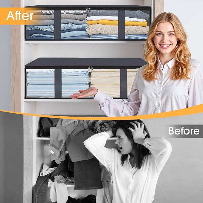 Under Bed Storage Bags 10 Pack, Grey