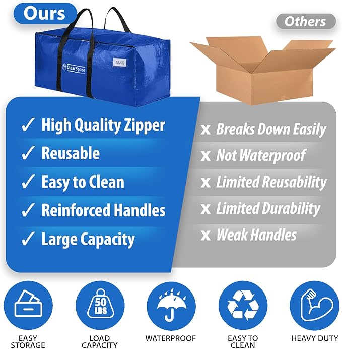Heavy Duty Moving Bags, 6 Pack