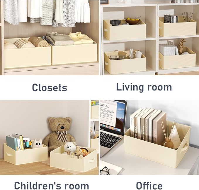 Large Closet Storage Bins 8 Pack, Fabric Trapezoid Closet Organizer Bin