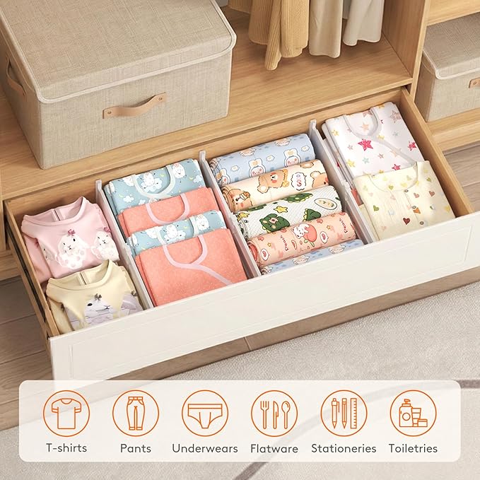 6" Tall 5 Pack Drawer Dividers