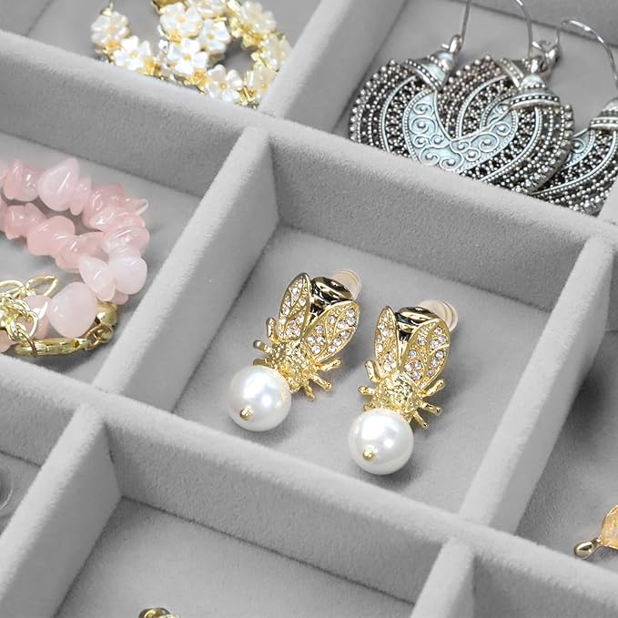 Stackable Jewelry Tray Organizer with Lid Set of 4 Jewelry Organizer Drawer