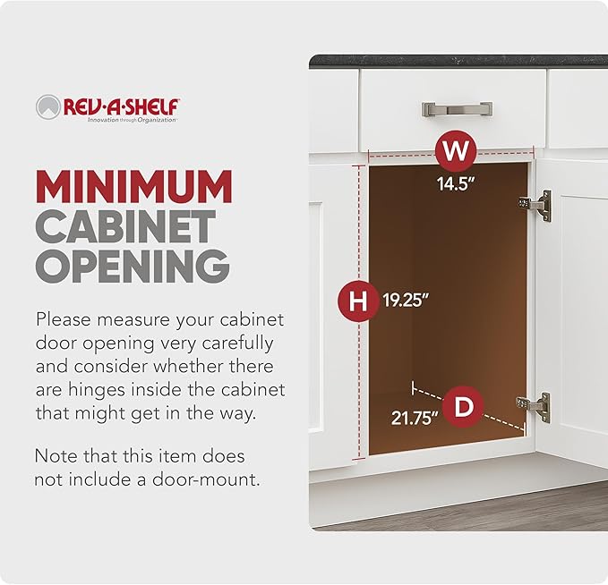Rev-A-Shelf Double Pullout Trash Can for Kitchen Cabinets 35 Qt Garbage Recycling Bin on Full-Extension Slides, Silver, RV-18KD-17C S