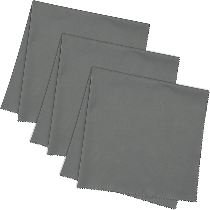 JUNRO 3-Pack 16x16 Inch Extra Large Lint-Free Microfiber Cleaning Cloths for Laptop, LCD TV, Computer Screen, Monitor, Tablet, Camera Lens, Glass, Telescope, iPhone, iPad, Other Delicate Surfaces