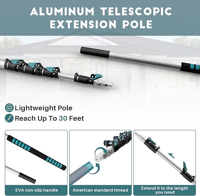 TelesPro 36ft High Reach Duster Kit - Window Cleaning & Dusting