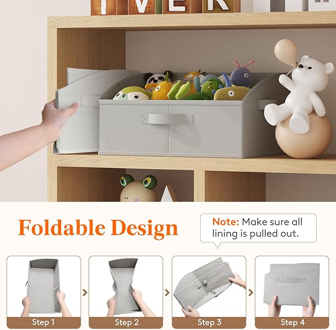 Lifewit Trapezoid Closet Storage Bins for Shelf, 6 Packs Non-woven Closet Organizer Baskets with Handles