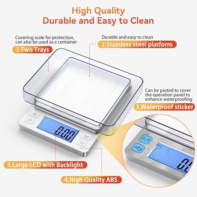 BOMATA 0.01g Small Digital Gram Scale, USB Rechargeable, Upgraded 1kg Jewelry Scale with Larger Display and Hold Function, High Precision, Grams and oz for Herb, Coin, Powder, Gold, Yeast, Kitchen