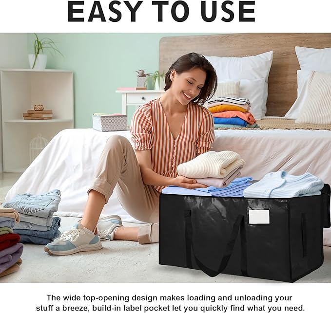 16 Pack-Extra Large Heavy Duty Moving Bags, Black