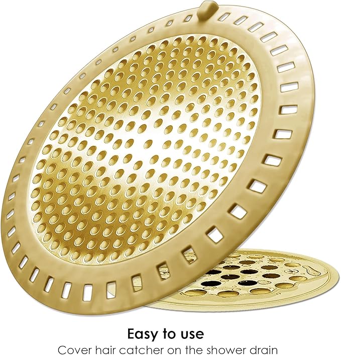 Seatery 2PCS Hair Catcher Shower Drain/Strainer/Cover/Filter/Trap, Bathtub Drain Cover Hair Catcher, Hair Stopper for Bathroom Sink/Floor Drain