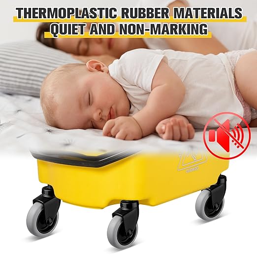 3" Mop Bucket Casters Replacement, Non-Marking TPR Castors with Grip Ring Stem, Thermoplastic Rubber Caster Set of 4 FITS