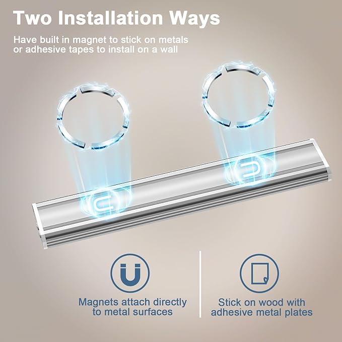 Onforu 13.8" Under Cabinet Lighting, 2700mAh USB-C Rechargeable, Motion Sensor Under Cabinet Lights with 3 Color & Dimmable, Magnetic Under Counter Lights for Kitchen, Closet, 2 Pack