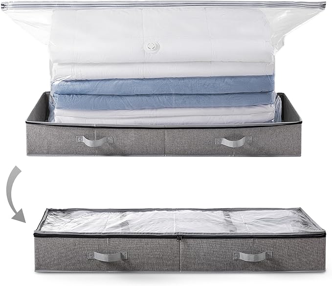 TAILI Under Bed Vacuum Storage Bags for Comforters and Blankets, Save 80% Space