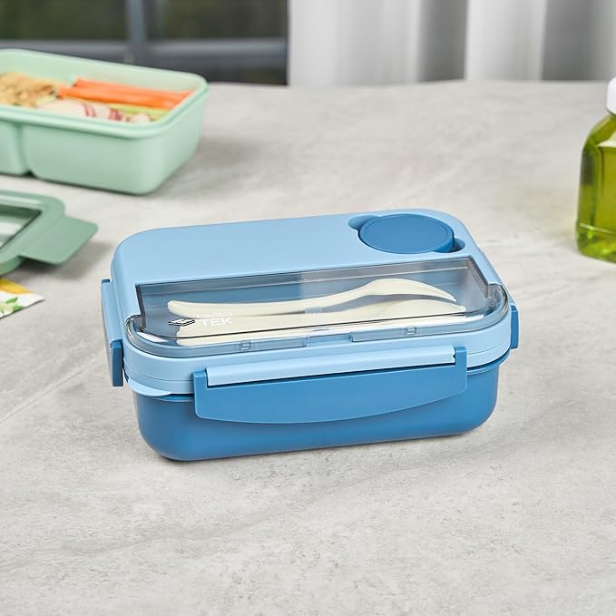 Restaurantware Bento Box 1 Count 44 Ounce Plastic Lunch Box With Cutlery